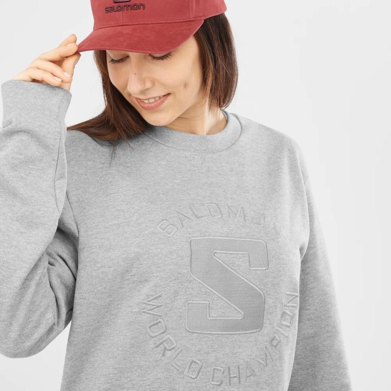 Grey Salomon Outlife Logo Summer Heather Women's Sweatshirt | IE RK7369